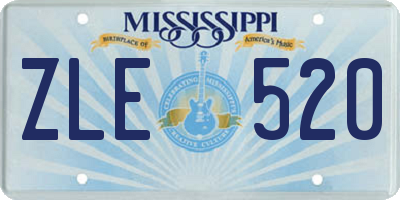 MS license plate ZLE520
