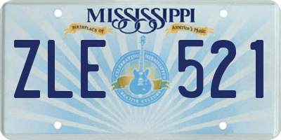 MS license plate ZLE521