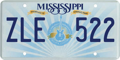 MS license plate ZLE522