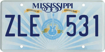 MS license plate ZLE531