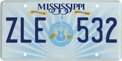 MS license plate ZLE532