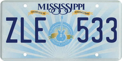 MS license plate ZLE533