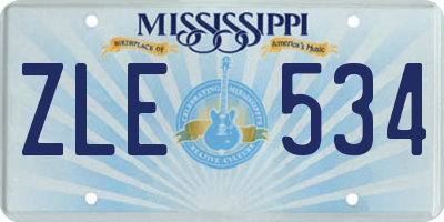 MS license plate ZLE534