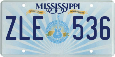 MS license plate ZLE536