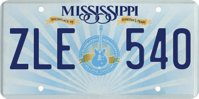 MS license plate ZLE540