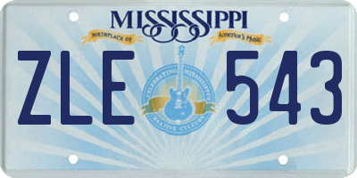MS license plate ZLE543