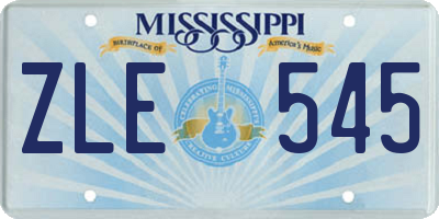 MS license plate ZLE545