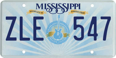 MS license plate ZLE547