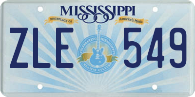 MS license plate ZLE549
