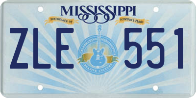 MS license plate ZLE551