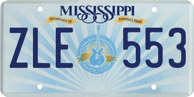 MS license plate ZLE553