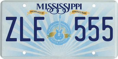MS license plate ZLE555