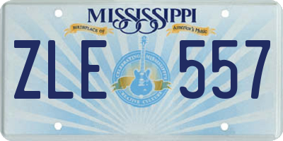 MS license plate ZLE557