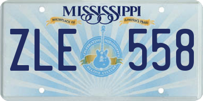 MS license plate ZLE558
