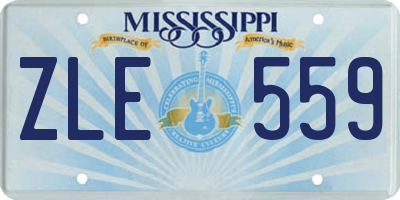 MS license plate ZLE559
