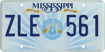 MS license plate ZLE561