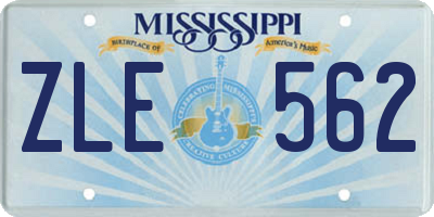 MS license plate ZLE562