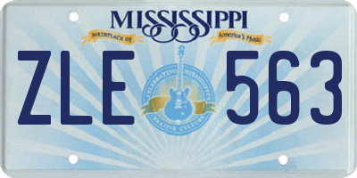 MS license plate ZLE563