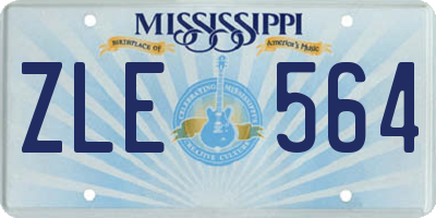 MS license plate ZLE564