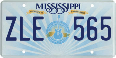 MS license plate ZLE565