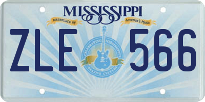 MS license plate ZLE566