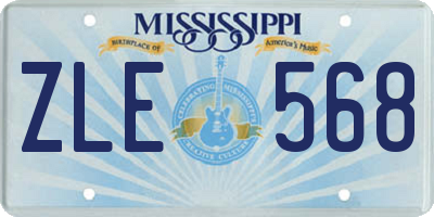 MS license plate ZLE568