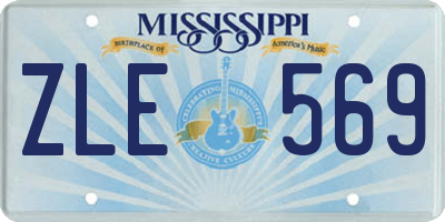 MS license plate ZLE569