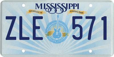MS license plate ZLE571