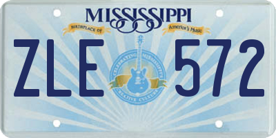 MS license plate ZLE572