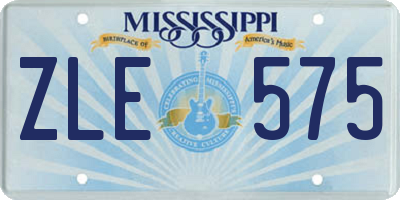 MS license plate ZLE575