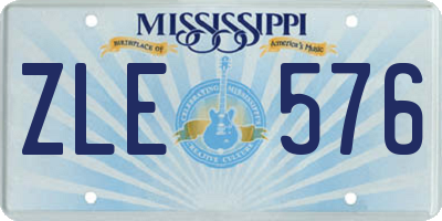 MS license plate ZLE576