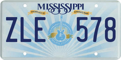 MS license plate ZLE578
