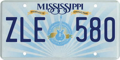 MS license plate ZLE580