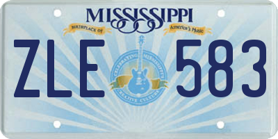 MS license plate ZLE583
