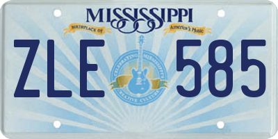 MS license plate ZLE585