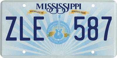 MS license plate ZLE587