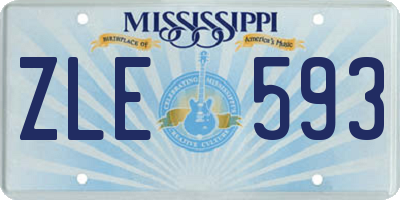 MS license plate ZLE593