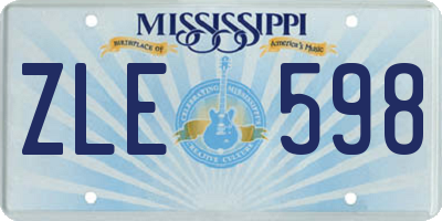 MS license plate ZLE598