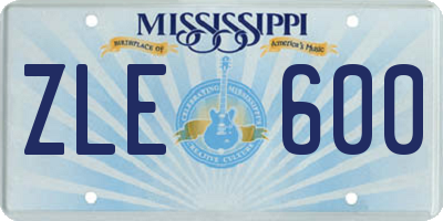 MS license plate ZLE600