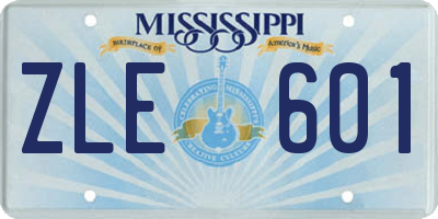 MS license plate ZLE601