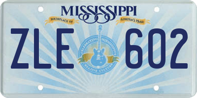 MS license plate ZLE602