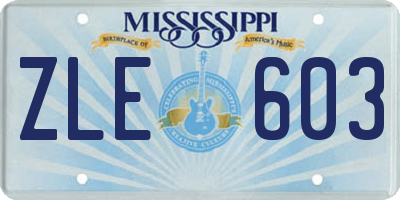 MS license plate ZLE603