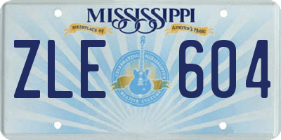 MS license plate ZLE604