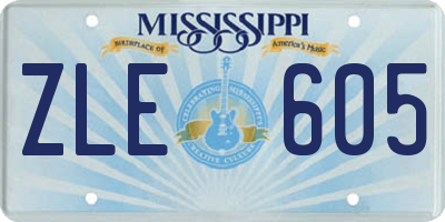 MS license plate ZLE605