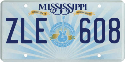 MS license plate ZLE608