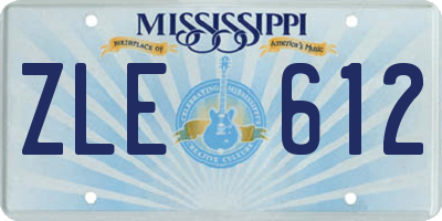 MS license plate ZLE612
