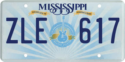 MS license plate ZLE617