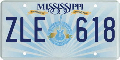 MS license plate ZLE618
