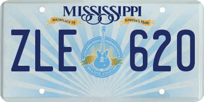 MS license plate ZLE620