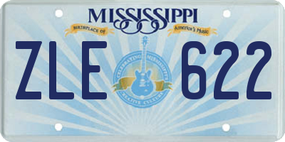 MS license plate ZLE622